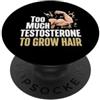 Gym Humor And Baldness Bodybuilder Troppo Testosterone Senza Capelli Palestra Allenamento PopSockets PopGrip Adesivo
