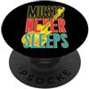 Retro Music Design Music Never Sleeps - Basso retrò anni '80 PopSockets PopGrip Adesivo