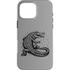 alligator graphic tee Custodia per iPhone 16 Pro Max Fauna selvatica xilografica vintage Open Jaw Gator