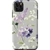 Graziosi disegni floreali Custodia per iPhone 11 Pro Max Motivo floreale acquerello con fiori blu navy e lilla