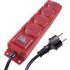 EMOS Ciabatta elettrica a 4 prese da 10 m con interruttore, 4 prese francesi ruotate di 45°, impermeabile, 250 V, 16 A, 3680 W, gomma, H07RN-F3G 1,5 mm2, maggiore protezione da contatto, IP44 per