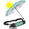 iX-brella City Trekking Ombrello parasole con bastone extra lungo con protezione UV e calore, Mint-silver - Protezione dai raggi UV e dal calore, 98 cm, Ombrello tascabile apribile
