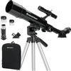 Celestron 21038 Travel Scope 50 Kit telescopio rifrattore portatile con zaino - Include due oculari, lente di Barlow 3x, diagonale a 45° con immagine diritta, treppiede regolabile in altezza, nero