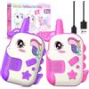 iKidiki Walkie-Talkie Bambini Ricaricabili, Giocattoli Bambina 3 4 5 6 7 8 Anni Unicorno Walkie Talkie Regalo Bimba 3-8 Anni Giochi Bambina 3-8 Anni Regalo Regali di Pasqua Compleanno per Ragazzi Ragazze