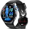 Marsyu 2026 Nuovo Smartwatch Uomo ECG/Pressione Sanguigna/Sonno/Emozioni/Fatica/BMI/Temperatura/Cardiofrequenzimetro,1,56" AMOLED Salutare Orologio con Torcia LED/Funzione Telefono/Pulsante SOS
