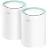 Cudy Sistema Wi-Fi mesh Cudy Dual Band AX1500 WiFi 6, sostituisce router ed estensori, copre fino a 170 m², 3 porte Gigabit per unità, supporta backhaul Ethernet, confezione da 2 M1500