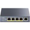 Cudy GS1005P Switch Ethernet Gigabit 5 Porte Poe+ 60W, 4 Porte 10/100/1000Mbps Poe+, Switch Unmanaged, No Alimentazione Aggiuntiva, 802.3af/at