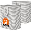 Lifewit Cesto Portabiancheria, Grande Cesta Portabiancheria Pieghevole con Manici Allungati, Portabiancheria Sporca, Laundry Basket per Vestiti, Asciugamani, Coperte, Grigio, 100 L, Set di 2