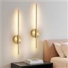 Dehobo Applique da Parete Interno LED Ricaricabile 2 PCS - Lampada Comodino Con Interruttore/Telecomando Dorata 60CM - Lampada da Parete Dimmable 3 Temp. Color per Camera da Letto, Soggiorno, Scale