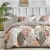Tokokimo Set Copripiumino Matrimoniale 240x220 cm, Copripiumino Matrimoniale 3 Pezzi Motivo Geometria Patchwork in Morbida Microfibra, Completo con 1 Copripiumino + 2 Federe 50x80 cm, Patchwork-Kaki