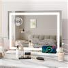 YU YUSING Specchio Trucco con Luci, 58X48cm Specchio Led Trucco USB, 3 Temperature di Colore, Specchio da Tavolo Ingrandimento10X, Specchio Cosmetico da Parete