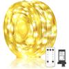 Soiarllt Christmas Lights, Catena Luci LED 20m per Interni/Esterni - 200 Luci Bianco Caldo Impermeabili con Telecomando e Timer, 8 Modalità per Natale, Feste, Nozze, Giardino (1 pezzo)