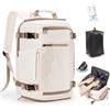 SZLX Zaino Ryanair 40x30x20 Sottovuoto con pompa Zaino da Viaggio Bagaglio a Mano Wizzair Donna Borse da Cabina Uomo Impermeabile,Beige marrone,Ryanair/Wizz 40x30x20cm-Zaino Sottovuoto Con Pompa