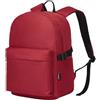 KONO Zaino Scuola, Zaino Uomo Donna Porta PC 15.4 Pollici, Zaino Università Lavoro, Zaino Casual Leggero per Viaggio e Tempo Libero (Rosso)