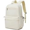 KONO Zaino Donna Porta PC 15,6 Pollici Leggero Impermeabile, Zaino Scuola e Università, Casual da Viaggio e Lavoro - Beige
