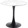 KARE Design Tavolo Schickeria Marmor, bianco nero, tondo, d 80 cm