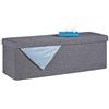 Relaxdays Cassapanca Contenitore 130L, Capiente Panca Imbottita, Pouf Pieghevole con Separatori, Ingresso, Grigio Scuro