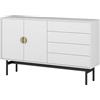 Selsey Armadietto a 2 ante, 4 cassetti, con spinta verso l'aperto, 154 cm, colore: bianco