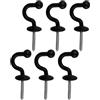 HSIXHAF 6 PCS Tenda del Gancio U Holder in Lega di Zinco 38 * 30mm Ganci Fermatende Decorativi con Spina di Espansione da Porta da Parete per Tenda Vestiti Chiave Ganci Nero