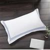 DIRKES 1pc di Lusso 100% Cotone Egiziano Ricamo Hotel federe Copertura del Cuscino Federa Bianca 55 * 85 cm
