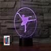 SUPERHONGJIHAO Luce notturna per bambini 3D Balletto Girl Led Lampada con telecomando 16 Cambiare colore regalo di compleanno di Natale per il bambino