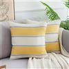 DakTou Federa per Cuscini 45 x 45 cm 2 Pack Righe Copricuscini Quadrate Biancheria Fodere per Cuscini Casa Farmhouse Moderno Decorativi Giallo Copricuscini Federa per Divano Letto Auto Ufficio Camera