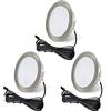 URing 3 x Faretti Led da Incasso a Soffitto 12V, Faretti da Soffitto LED integrati 3,5W 300LM 3000K Bianco caldo, dimmerabili Faretti da Incasso luci ultrasottili per Camper, con cavo da 2M, Nichel