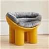 XRBCNMM Divano a gambe di elefante, con cuscino in peluche, moderna, per soggiorno, camera da letto, balcone, ufficio, comoda poltrona per adulti e bambini (giallo scuro, 84 cm con cuscino)