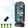 DR.PREPARE Piccolo ventilatore a torre oscillante con telecomando, ventilatore da scrivania alimentato a batteria ricaricabile per camera da letto, inclinazione di 250°, timer 8 ore, 3