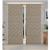 Home Tresor - Coppia Tende a Vetro per Interni Tendine Foglie Ricamate Finestra e Porta con Passante Superiore e Orlo Cucina Soggiorno Cinzia B1-2 Pannelli 60 x 150 cm. Tortora