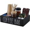 Generico Organizzatore per bar caffè, Stazione caffè in legno con divisori rimovibili, Organizzatore per stazione caffès in legno massello, Per portacondimenti commerciali Tazze Sciroppo Bastoncini