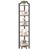 HOOBRO Scaffale Angolare a 5 Ripiani, Libreria Verticale da Angolo, Libreria Scaffale per Soggiorno, Camera da Letto, Studio, Cucina, Marrone Vintage e Nero EBF100CJ01