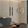 doporro Lampadario a Sospensione LED 100cm, Lampada Lineare da Soffitto 38W 6240LM, 3 Colori di Luce, Altezza Regolabile, Colore Nero, per Sala da Pranzo, Soggiorno, Isola Cucina, Bar - Alivetta2256