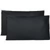 FARFALLAROSSA Coppia di Federe 100% Puro Cotone 40x70 CM, Set di 2 Tessuti per Cuscino Letto, Chiusura a Busta, Tinta Unita, Misura Standard - Nero