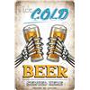 DODINO 20 x 30 cm Targa in lamiera ICE COLD BEER SERVED HERE, accessorio decorativo per la casa, cartello birra, targa decorativa in metallo per tutti i proprietari di bar o pub
