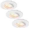 Ledvion - 3x Faretti da incasso LED Tokyo, Bianco, 5W, 2700K, Ø92 mm, Dimmerabile, Rotondo, 2 Anni di Garanzia