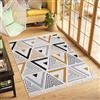 TAPISO Azteca Tappeto Cotone Salotto Double-Face Vintage con Nappe Intrecciate Pelo Corto Motivo Moderno Geometrico Astratto Lavabile Multicolore Cucina Sala Bagno Oeko-Tex 80 x 150 cm