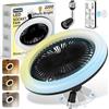 Kleqop Ventilatore da soffitto con luce E27, 2200LM lampadina ventilatore LED, silenzioso lampadario con ventola piccolo, ventola da soffitto con luce e telecomando, per tetto inclinato, garage, lavanderia