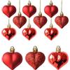 CHONGQILAO San Valentino Cuore Palline Ornamenti, 12 Pezzi Cuori da Appendere, Ornamenti a Forma di Cuore, Albero di Natale Palline a Forma di Cuore per San Valentino, Matrimonio, Natale, Anniversario