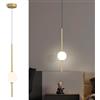 AstrizLamp Luce a Sospensione a Sfera moderna, LED Camera da Letto Lampade a sospensione a Comodino Camera da Letto Oro Minimalista Plafoniera Art Deco, per soggiorno, Sala da pranzo, cucina 1 Luci