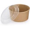 Box and Tree - Ciotole per insalata e zuppa biodegradabili, da 500 ml, in cartone con rivestimento in PLA, 50 pezzi, marrone, stile eco-friendly