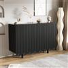 OLIVIBED Cassettiera con 4 ante, credenza con ante sagomate e cerniera ammortizzata, moderna cassettiera ondulata da buffet, cassettiera da buffet per cucina, soggiorno, camera da letto, 120x37,5x80,8