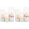 Glasseam Portacandele Hurricane Cilindro Di Vetro: Set Di 2 (6 Pezzi) Vaso Di Fiori Per Candele Votive Candele Galleggianti Decorazioni Tavolo Da Pranzo Centrotavola Matrimoni Soggiorno Ornamenti Natalizi