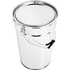 BenBow Secchio di latta da 25 L con coperchio e anello di bloccaggio - ermetico, opaco, vuoto, rotondo - contenitore di conservazione con manico in metallo