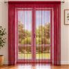 OTHERWISETRIVIAL Tenda a Filo per Porta Finestra con Passante, 100x200 cm, 100% Poliestere - Vari Colori (BORDEAUX 259)