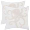 Tosleo Set di 2 federe per cuscino estivo spiaggia, 45 x 45 cm, tufteter polpo mare, paesaggio, federe decorative per divano, soggiorno, casa, estate