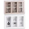 KORAT - Salvadanaio in MDF a 3 Scomparti con Frontale Trasparente - Scatola Risparmio Divertente per Monete e Banconote, Idea Regalo Originale, Organizer Scrivania 23x14,5x h. 5,5 cm