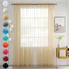 Youleyar Sheer - Set di 2 tende trasparenti in voile, poliestere, con asta, trasparenti, per soggiorno, camera da letto, larghezza 140 x altezza 175 cm, colore beige