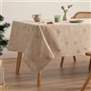 GAMUSI Tovaglia Natale Jacquard Filo Dorato Tavolo Da Pranzo Rettangolare Decorazione natalizia 140x300 cm Colore Beige/Oro