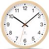 VIVILINEN - Orologio da parete radiocontrollato, silenzioso, senza ticchettio, ⌀ 30 cm, pendolo murale, design moderno, per camera da letto, cucina, soggiorno, cambio automatico dell'ora (legno, 30 cm